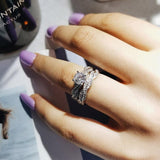 New arrival Appealing Silver AAA Zircon Diamonds Ring Set - ringsuniverse