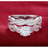 New arrival Appealing Silver AAA Zircon Diamonds Ring Set - ringsuniverse