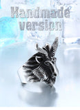 Five-pointed Star Guarding Viking Sheep Men's Ring - ringsuniverse