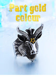 Five-pointed Star Guarding Viking Sheep Men's Ring - ringsuniverse