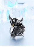 Five-pointed Star Guarding Viking Sheep Men's Ring - ringsuniverse
