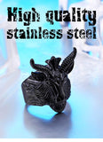 Five-pointed Star Guarding Viking Sheep Men's Ring - ringsuniverse