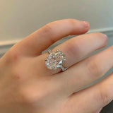 Captivating Silver Big Oval AAA CZ Diamonds Ring - ringsuniverse
