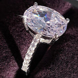 Captivating Silver Big Oval AAA CZ Diamonds Ring - ringsuniverse