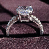 Captivating Silver Big Oval AAA CZ Diamonds Ring - ringsuniverse