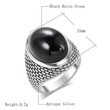 Classic Fashion Antique Gold Black Stone Punk Ring - ringsuniverse