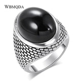 Classic Fashion Antique Gold Black Stone Punk Ring - ringsuniverse