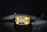 Fashion Gold Color Zircon Inlaid Trendy Ring for Men - ringsuniverse
