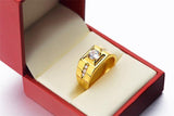 Fashion Gold Color Zircon Inlaid Trendy Ring for Men - ringsuniverse