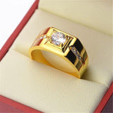 Fashion Gold Color Zircon Inlaid Trendy Ring for Men - ringsuniverse