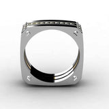 Geometric Square Shaped Heavy Gadget Ring - ringsuniverse