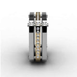 Geometric Square Shaped Heavy Gadget Ring - ringsuniverse