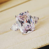 2021 New Arrival luxury Cushion Silver AAA CZ Ring - ringsuniverse