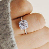 2021 New Luxury Cushion Cut Silver AAA Cz ring - ringsuniverse