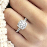 2021 New Luxury Cushion Cut Silver AAA Cz ring - ringsuniverse