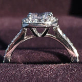 2021 New Luxury Cushion Cut Silver AAA Cz ring - ringsuniverse