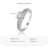 Real Silver Hearts Clear AAA+ Quality CZ Diamonds Ring - Rings Universe