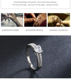 Real Silver Hearts Clear AAA+ Quality CZ Diamonds Ring - Rings Universe