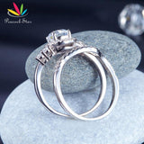 Vintage Luxury Art Deco 1 Carat Z Diamond Ring Set - Rings Universe