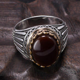Silver Retro Luxury Big Tiger Eye and Agate Rings - ringsuniverse
