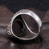 Silver Retro Luxury Big Tiger Eye and Agate Rings - ringsuniverse