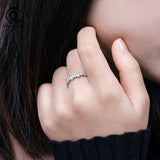 Sterling Silver AAAA Quality Cubic Zirconia Diamonds Love Ring - ringsuniverse
