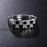 Fashion Silver Cube AAA Zircon Ring - Rings Universe