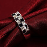 Fashion Silver Cube AAA Zircon Ring - Rings Universe