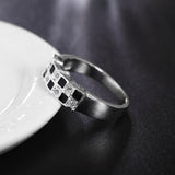 Fashion Silver Cube AAA Zircon Ring - Rings Universe