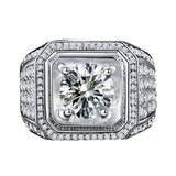 Solitaire Male 4ct Lab Diamond Sterling Silver Ring - ringsuniverse
