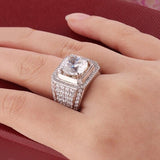 Solitaire Male 4ct Lab Diamond Sterling Silver Ring - ringsuniverse