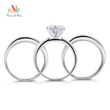 Impressive 2 Carat Round Cut 3-Pcs Z Diamond Ring Set - Rings Universe