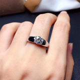 1CT VVS round Excellent cut Moissanite ring for men - ringsuniverse