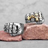 Biker Fist Punch Skull Punk Hip Hop Men Rings - ringsuniverse