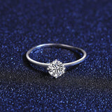 Elegant 1ct Round Silver Moissanite Diamonds Ring - Rings Universe