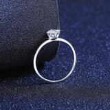 Elegant 1ct Round Silver Moissanite Diamonds Ring - Rings Universe