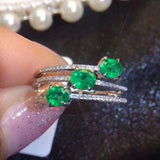 Fine Jewelry Sterling Silver Natural Emerald Ring - ringsuniverse