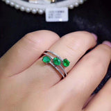 Fine Jewelry Sterling Silver Natural Emerald Ring - ringsuniverse