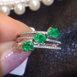 Fine Jewelry Sterling Silver Natural Emerald Ring - ringsuniverse