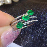 Fine Jewelry Sterling Silver Natural Emerald Ring - ringsuniverse