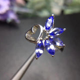 Beautiful Color 925 Silver Natural Gemstone Tanzanite Ring - ringsuniverse