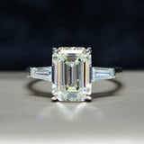 Dazzling Fine Jewelry Emerald Cut Lab Diamond Ring - Rings Universe