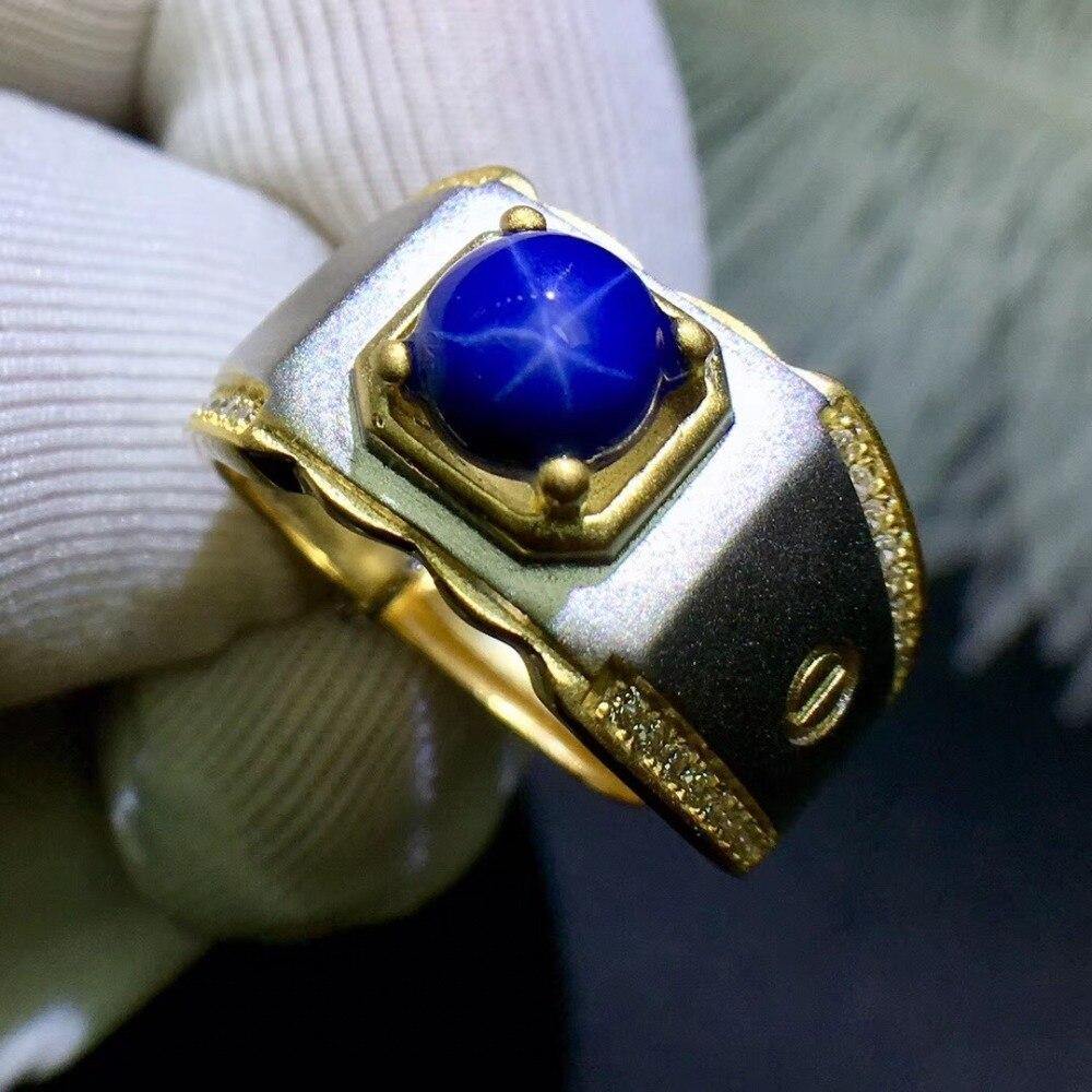 Amazon.com: Genuine Blue Star Sapphire Sterling Silver 925 Ring/White  Sapphire Accents : Handmade Products