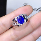 New 2021 3 Carat Natural Sapphire Men's ring - Rings Universe