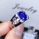 New 2021 3 Carat Natural Sapphire Men's ring - Rings Universe