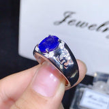 New 2021 3 Carat Natural Sapphire Men's ring - Rings Universe