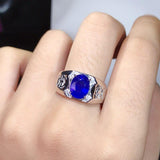 New 2021 3 Carat Natural Sapphire Men's ring - Rings Universe