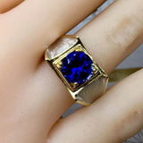 Fine Handworked Blue Sapphire Jewelry Ring in 925 Sterling Silver  - ringsuniverse