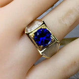 Fine Handworked Blue Sapphire Jewelry Ring in 925 Sterling Silver  - ringsuniverse