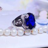 Impressive 3+Carat Big Royal Blue Sapphire Gemstone Ring - ringsuniverse